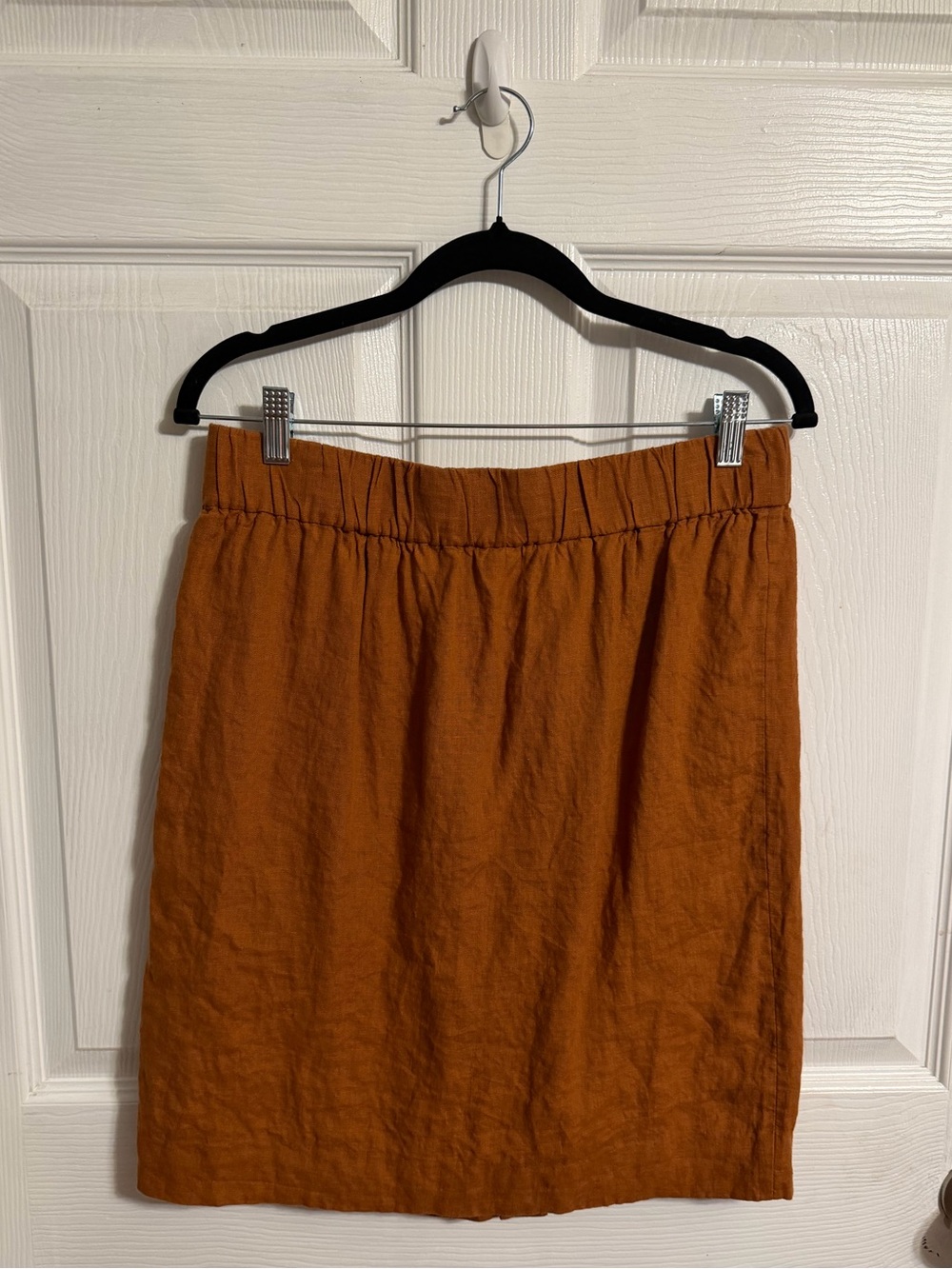 Linen pull on skirt warm brown fall lagenlook natural fibers slow fashion